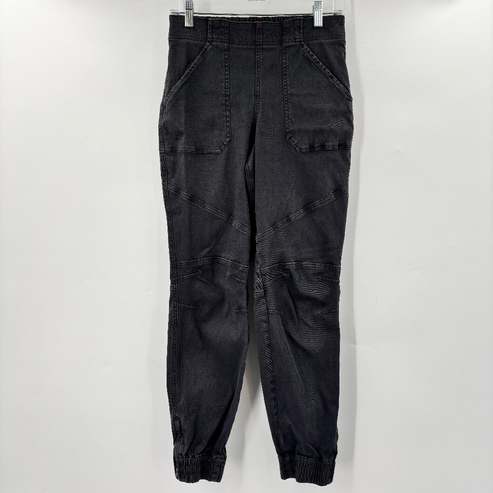 SPANX Gray Track Pants with Elastic Waistband and Cuffed Ankles